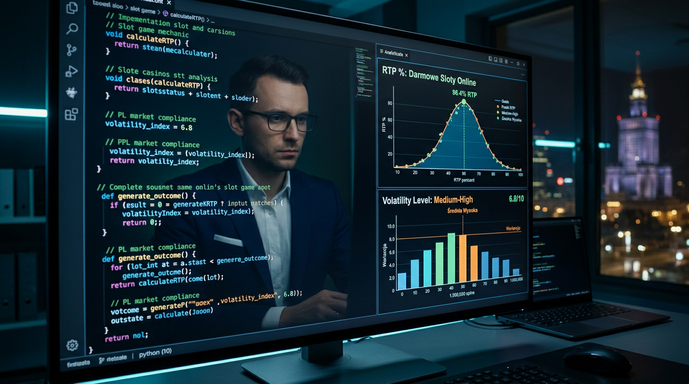 Ekspert audytujący parametry techniczne i kod źródłowy darmowego slotu online